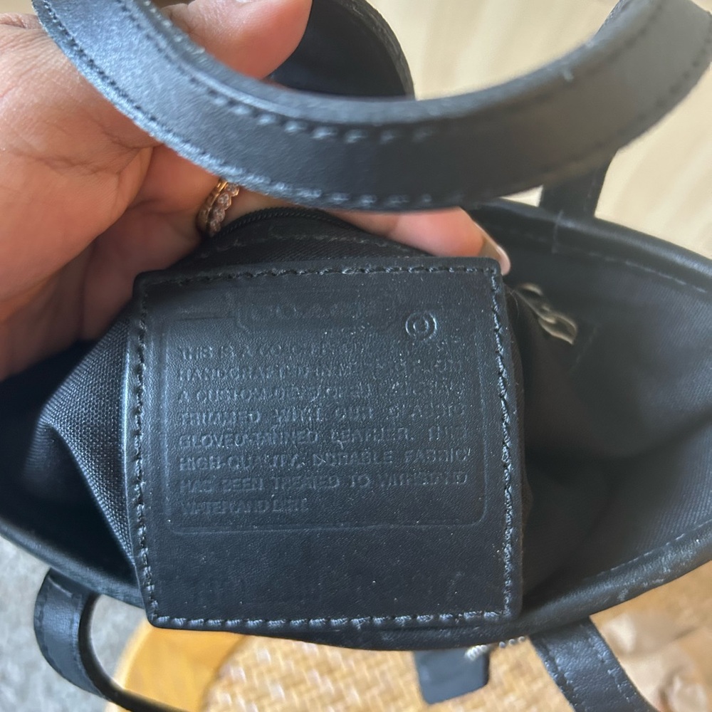 Coach Black Structured Leather Tote - Picture 3 of 5